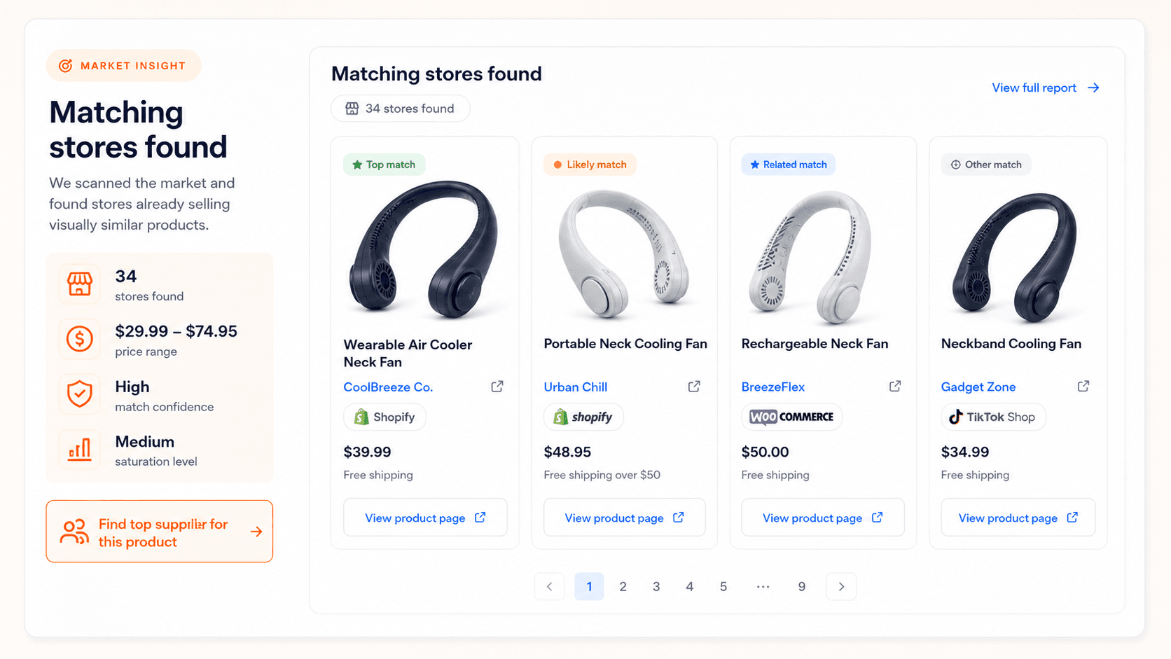 Visual Proof matching stores found report cards
